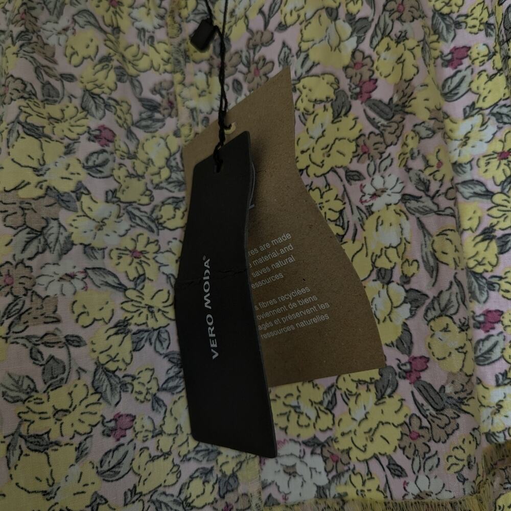 NWT Vero Moda Joa Lilac Yellow Floral Print High Waisted Short Skirt Size XL - Picture 8 of 8